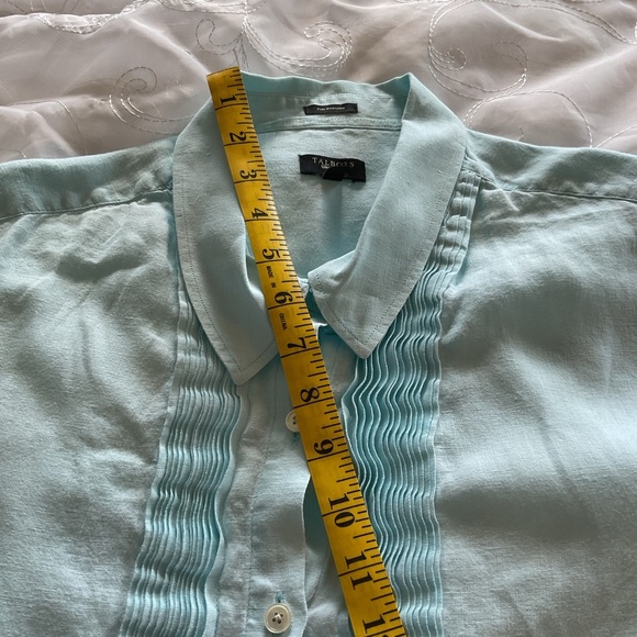 Talbots Women’s 2X Pure Irish Linen Teal Mist Short Sleeve Top - Picture 10 of 12